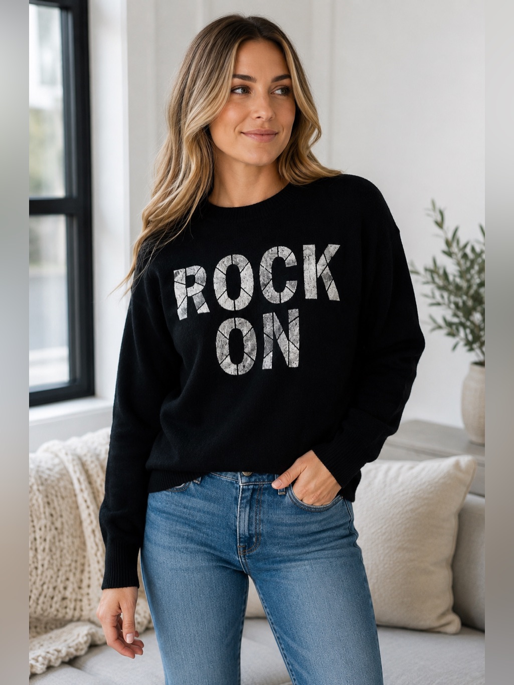 Autumn Cashmere Rock On Cashmere Sweater Black